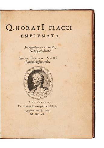 EMBLEM LITERATURE  VAENIUS, OTTO. Q. Horati Flacci emblemata.  1607